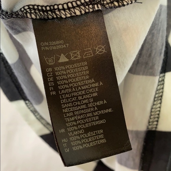 H&M | Sheer Geometric Striped Cream Black Top - Picture 6 of 8